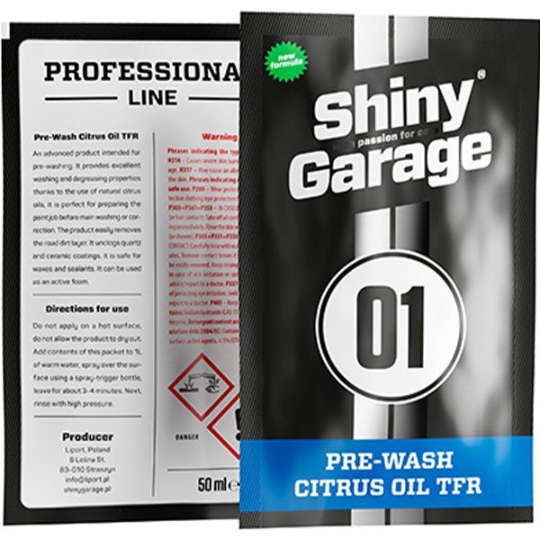 Shiny Garage Pre-Wash Citrus Oil saszetka 50ml - piana aktywna, mycie wstępne