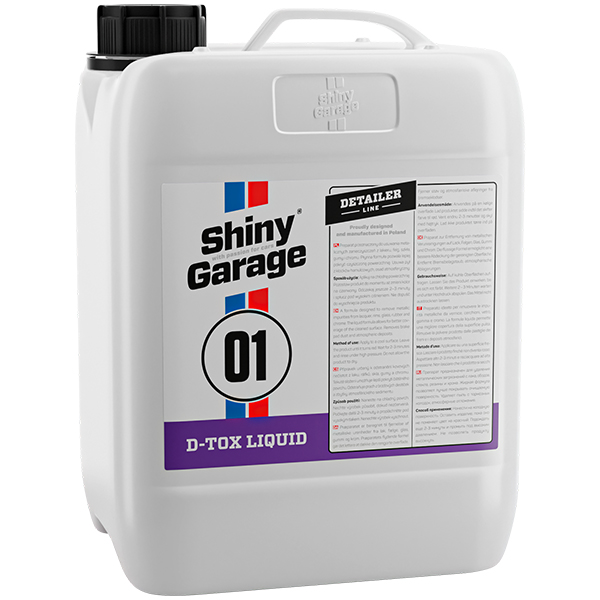 Shiny Garage D-Tox Liquid 5L - deironizer, środek do usuwania zanieczyszczeń metalicznych, do czyszczenia felg i lakieru