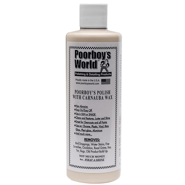 Poorboy’s World Polish with Carnauba Wax 473ml - politura AIO, oczyszcza i zabezpiecza