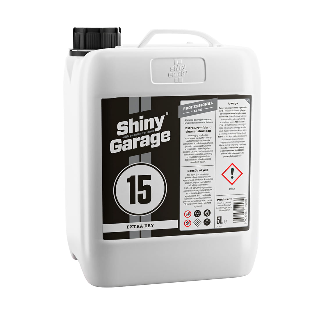 Shiny Garage Extra Dry 5L - skoncentrowany produkt do ręcznego czyszczenia tapicerki materiałowej na sucho