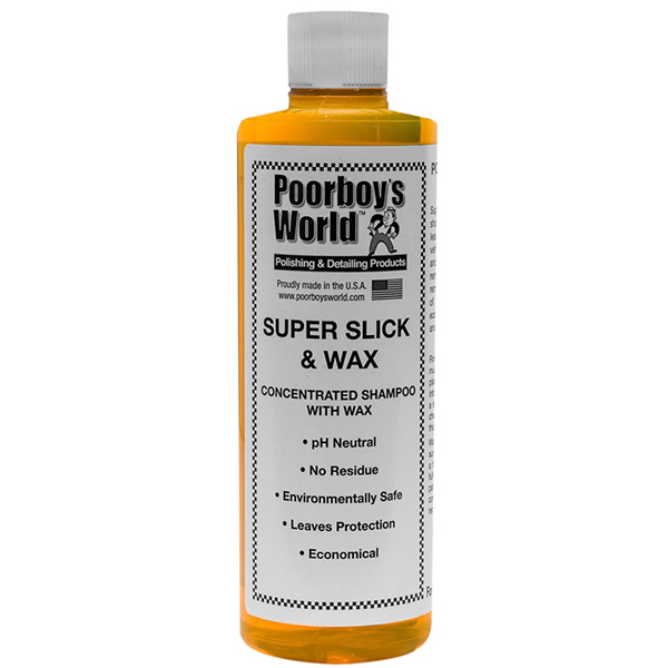 Poorboy’s World Super Slick & Wax 473ml - niezwykle wydajny neutralny szampon z woskiem