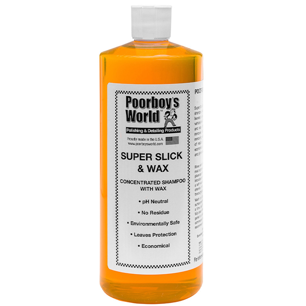 Poorboy’s World Super Slick & Wax 946ml - niezwykle wydajny neutralny szampon z woskiem