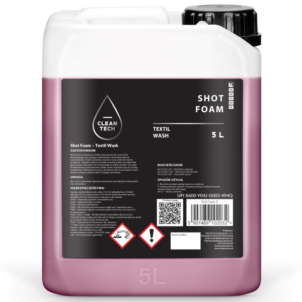 CleanTech Shot Foam 5L - preparat do prania tapicerek