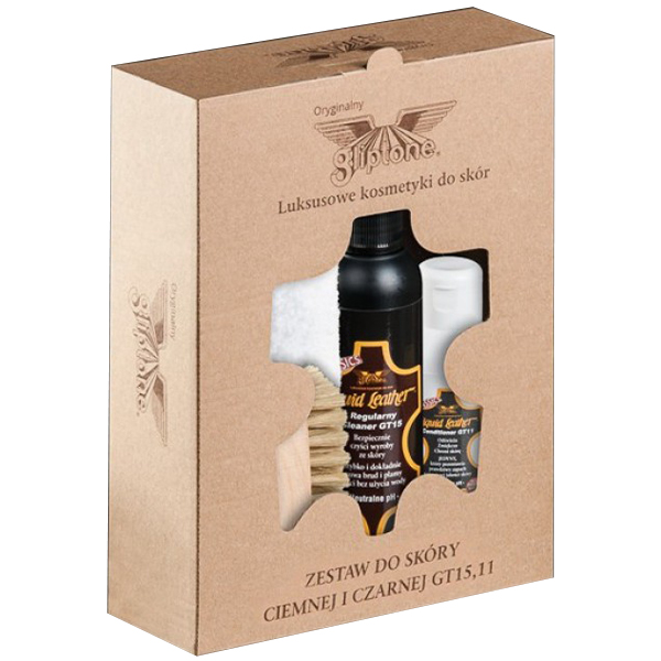 Gliptone GT15 & GT11 - zestaw do czyszczenia i pielęgnacji ciemnej tapicerki skórzanej