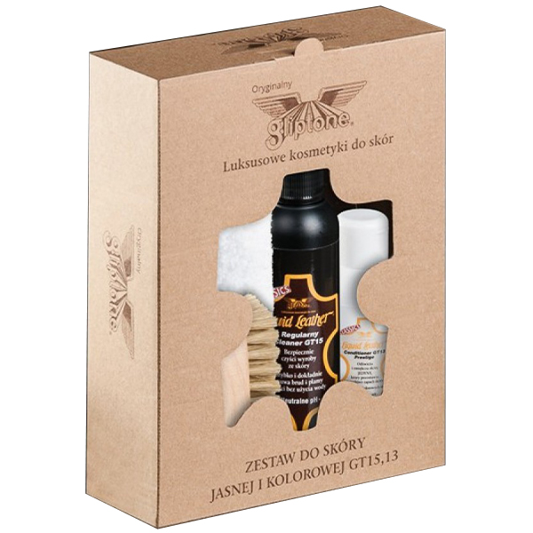 Gliptone GT15 & GT13 - zestaw do czyszczenia i pielęgnacji jasnej tapicerki skórzanej