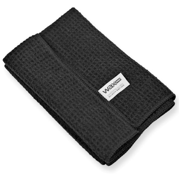 waxPRO Diamond Glass Black Series – mikrofibra waflowa do czyszczenia szyb, 360gsm, 40x40cm